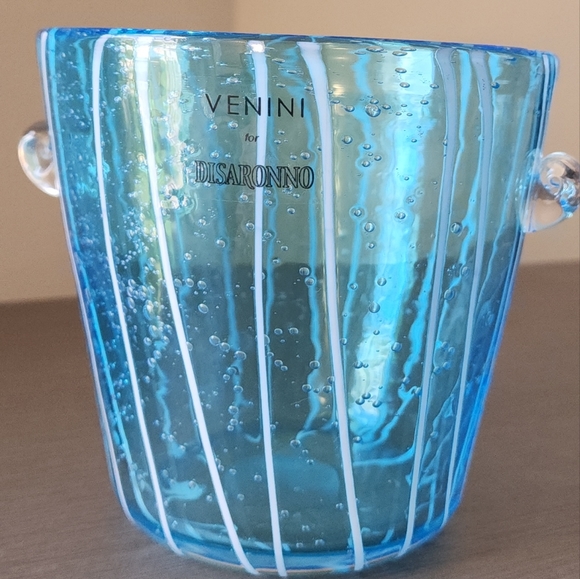 Accents Venini For Disaronno Hand Blown Murano Style Striped Italian